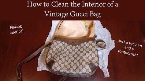 how to clean gucci fabric bag|repairing vintage Gucci handbag.